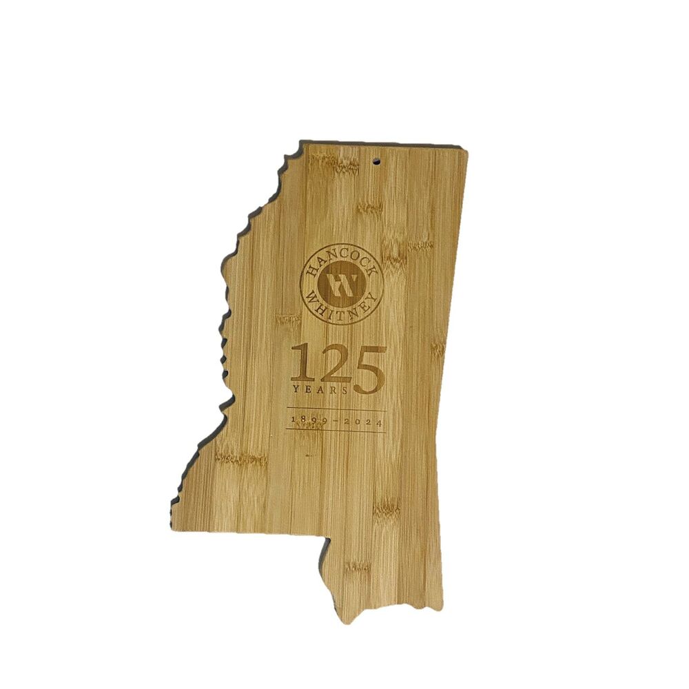 Wooden Cutting Board Mississippi Map for Crafting or Home Decor Hancock Whitney